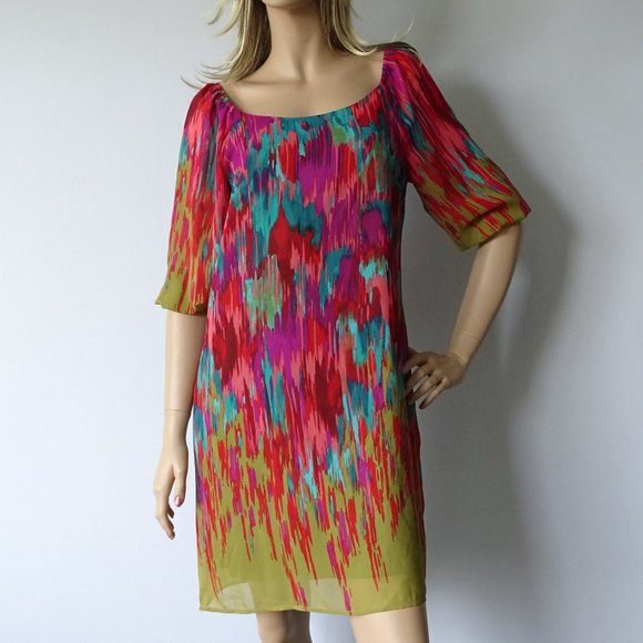 geo print midi dress